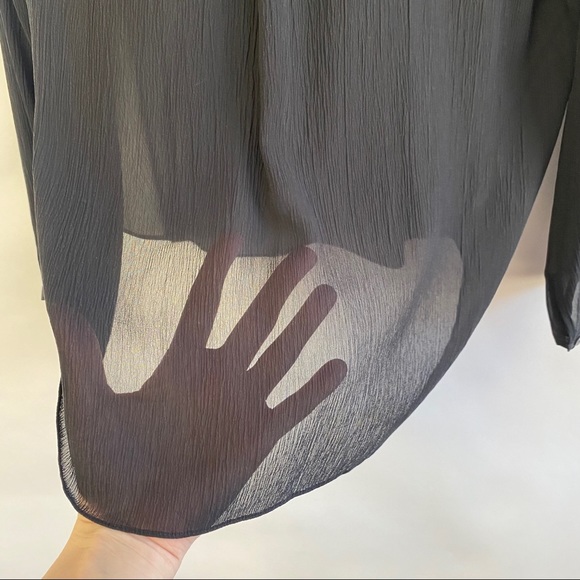 Theory Rianala Black 100% Silk Lace Chiffon Top - Picture 15 of 15